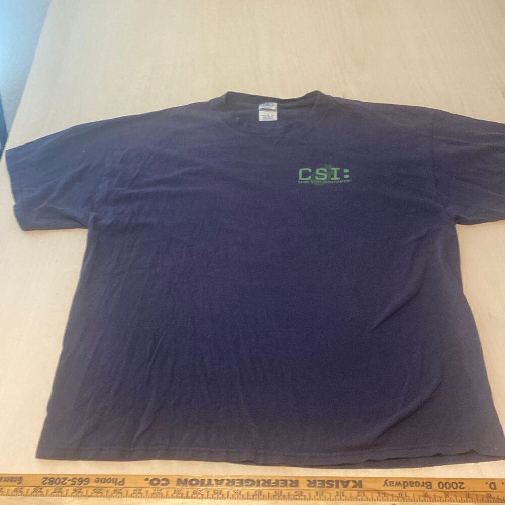 Vintage Y2K  2001 CSI Crime Scene Investigation T-Shirt‎ Adult XL PurpleTV Promo